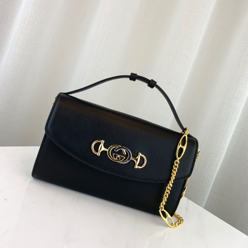 Gucci zumi de cuero liso bolso de hombro pequeño 572375-1