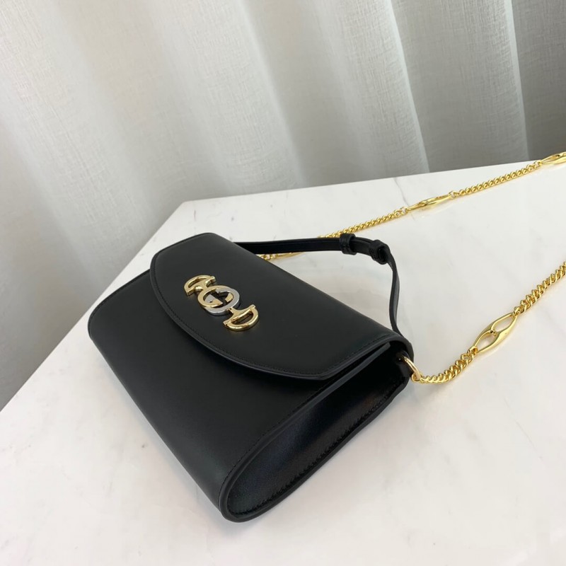Gucci zumi de cuero liso bolso de hombro pequeño 572375-3