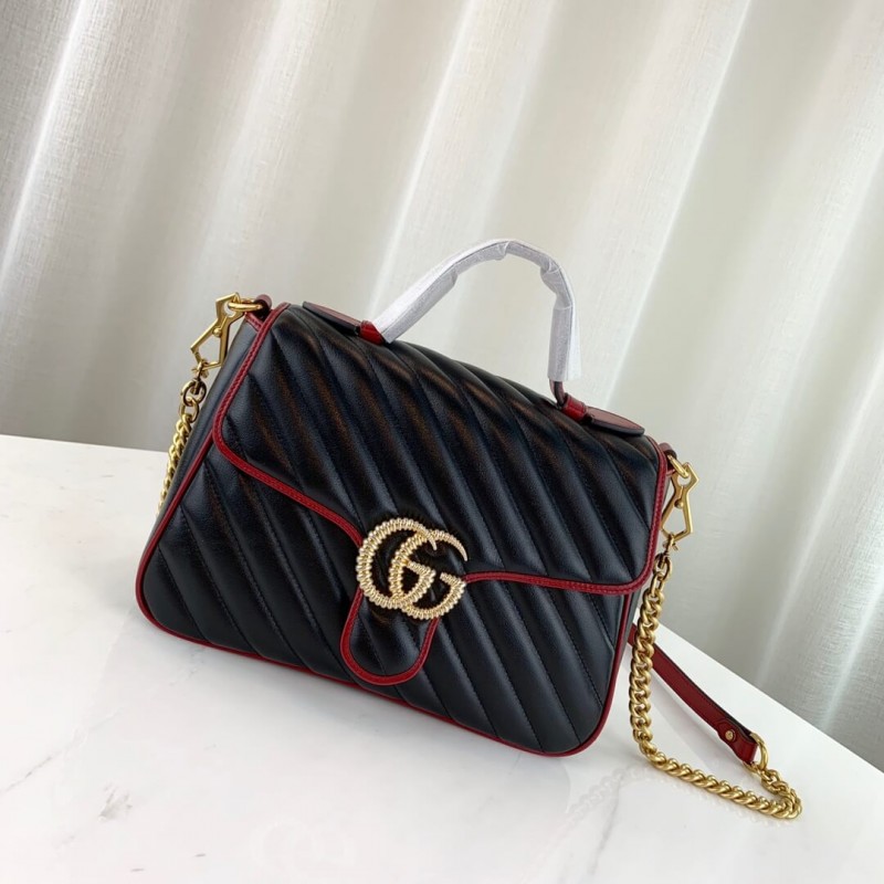 Gucci GG Marmont Small Top Many Bolsa 498110 Negro-1