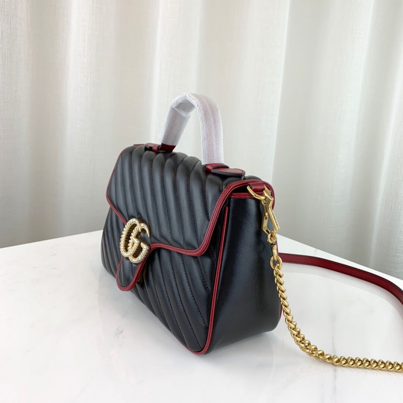 Gucci GG Marmont Small Top Many Bolsa 498110 Negro-2