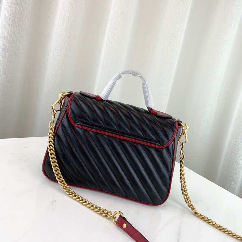 Gucci GG Marmont Small Top Many Bolsa 498110 Negro-3