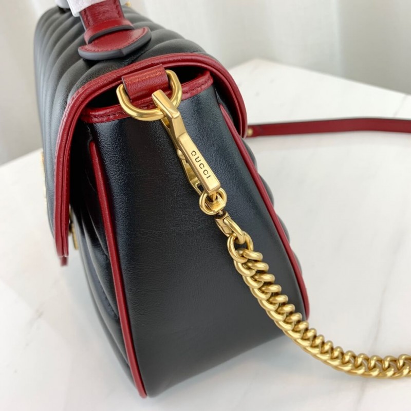 Gucci GG Marmont Small Top Many Bolsa 498110 Negro-4