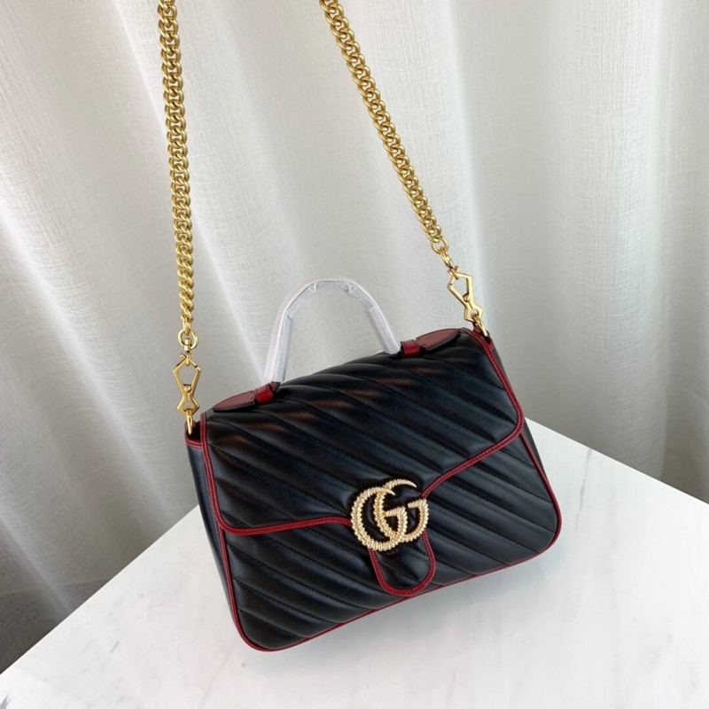Gucci GG Marmont Small Top Many Bolsa 498110 Negro-5