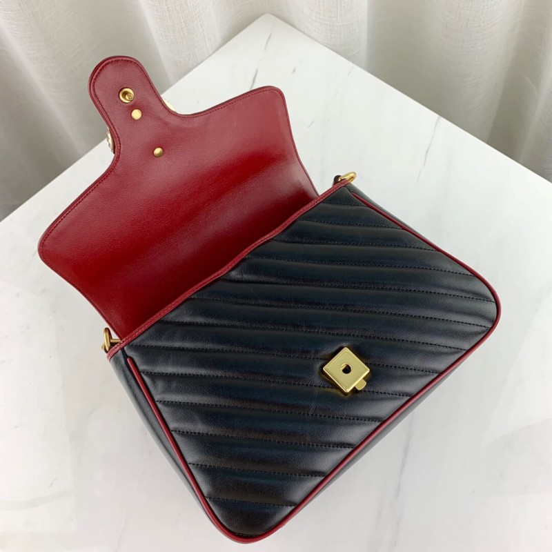 Gucci GG Marmont Small Top Many Bolsa 498110 Negro-8