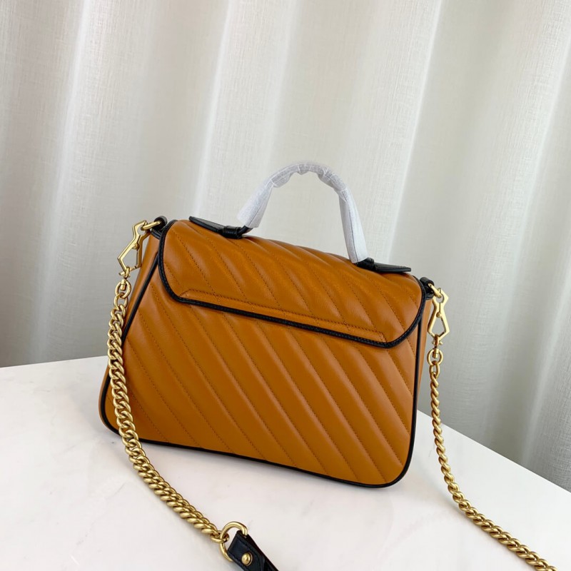 Gucci GG Marmont Small Top Many Bolsa 498110 Cognac-2