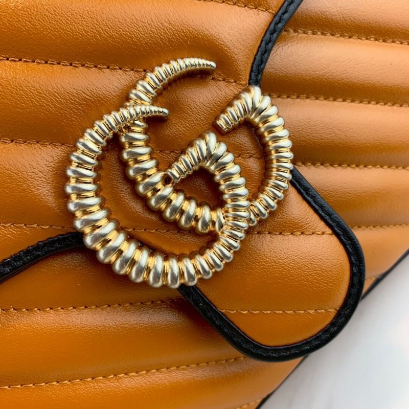 Gucci GG Marmont Small Top Many Bolsa 498110 Cognac-4