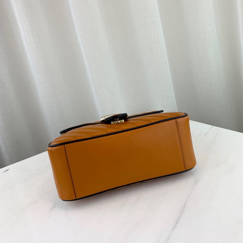 Gucci GG Marmont Small Top Many Bolsa 498110 Cognac-5