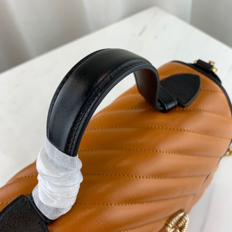 Gucci GG Marmont Small Top Many Bolsa 498110 Cognac-6