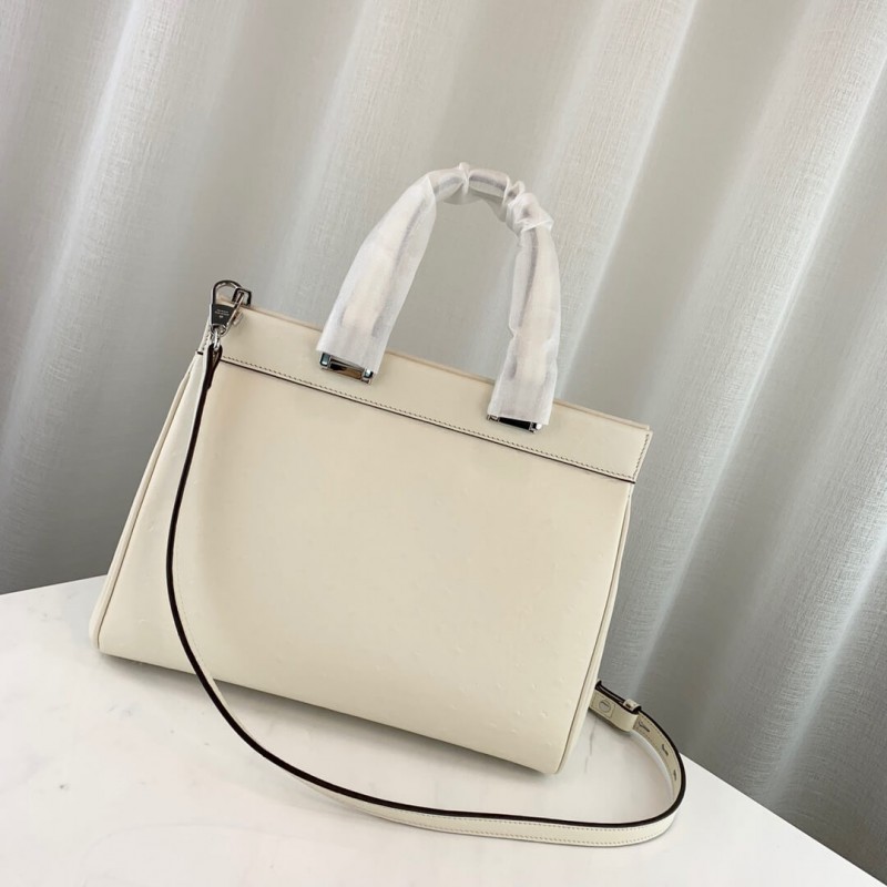Bolsa de mango de cuero de avestruct de Gucci Zumi Ostrich 569712 White-2