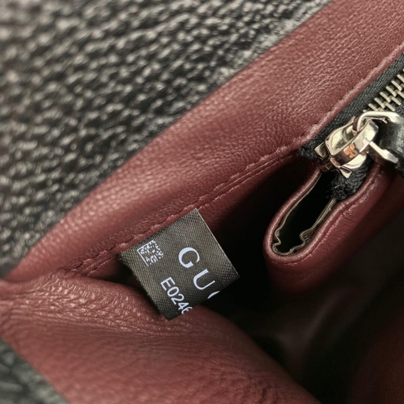 Gucci zumi cuero granuloso bolso de mango superior 569712-6