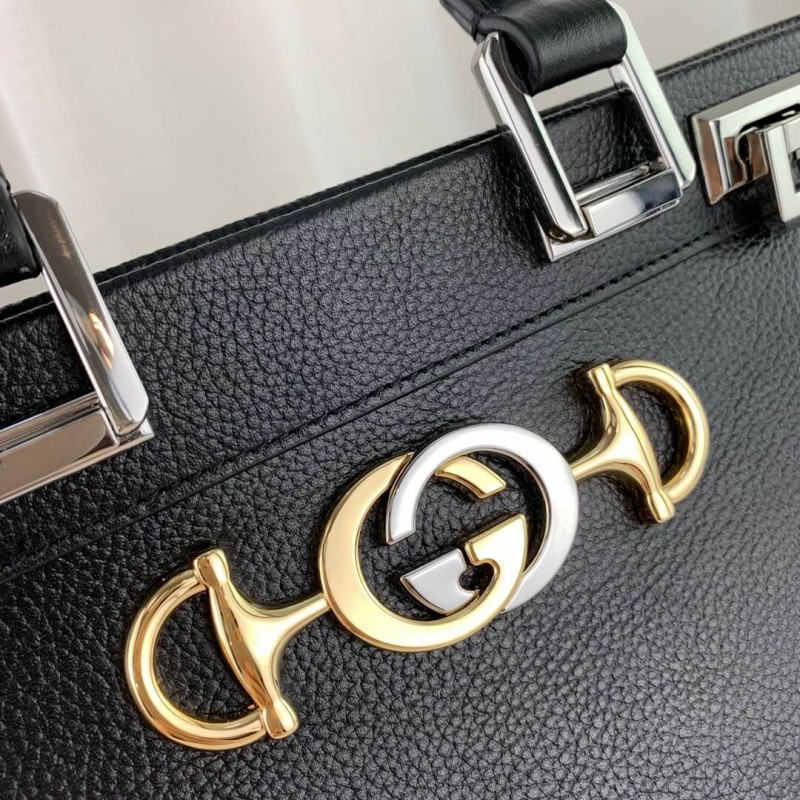 Gucci zumi cuero granuloso bolso de mango superior 569712-7