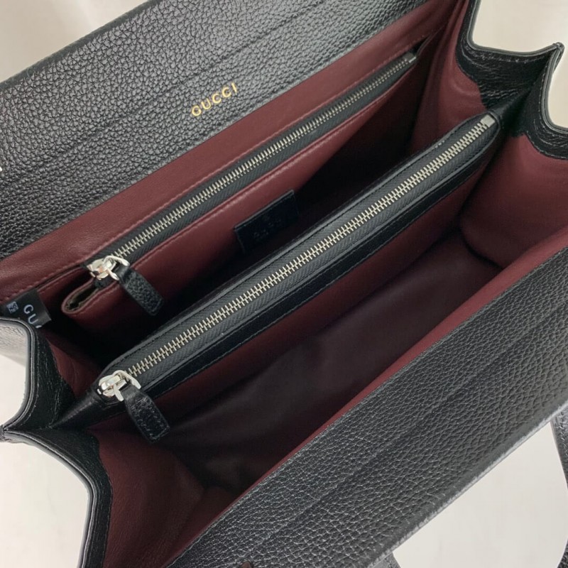 Gucci zumi cuero granuloso bolso de mango superior 569712-8