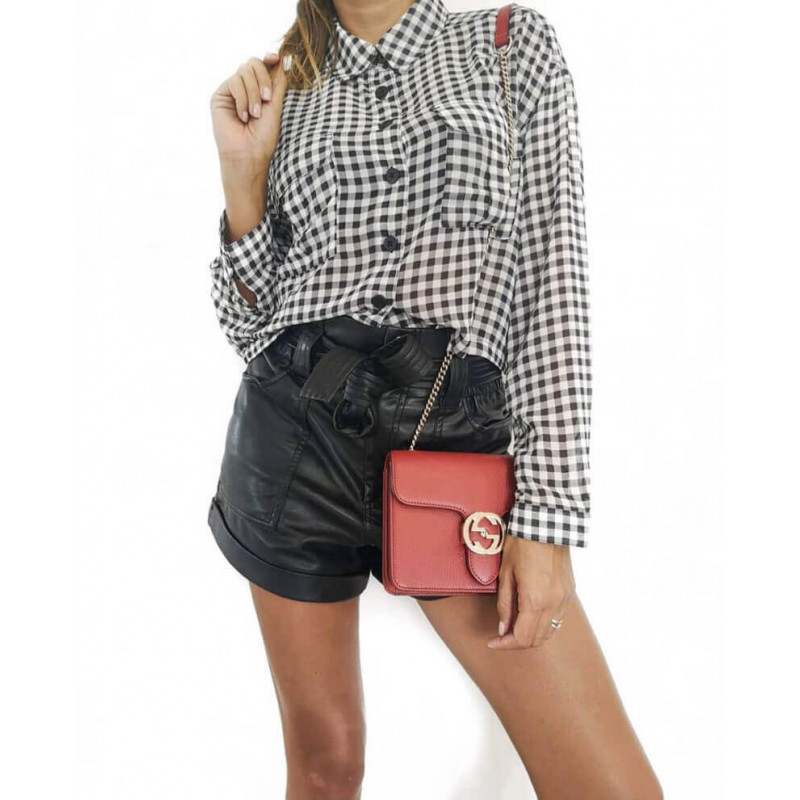 Bolso de cuerpo de cuero de la cadena de enclavamiento de Gucci 510304-2