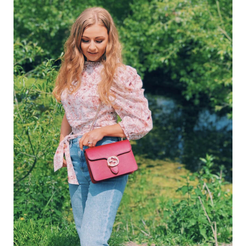 Bolso de cuerpo de cuero de la cadena de enclavamiento de Gucci 510304-5