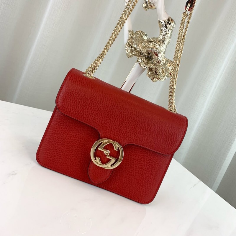 Bolso de cuerpo de cuero de la cadena de enclavamiento de Gucci 510304-8