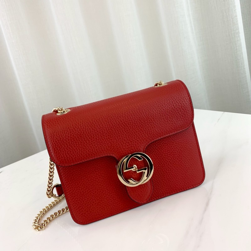 Bolso de cuerpo de cuero de la cadena de enclavamiento de Gucci 510304-11