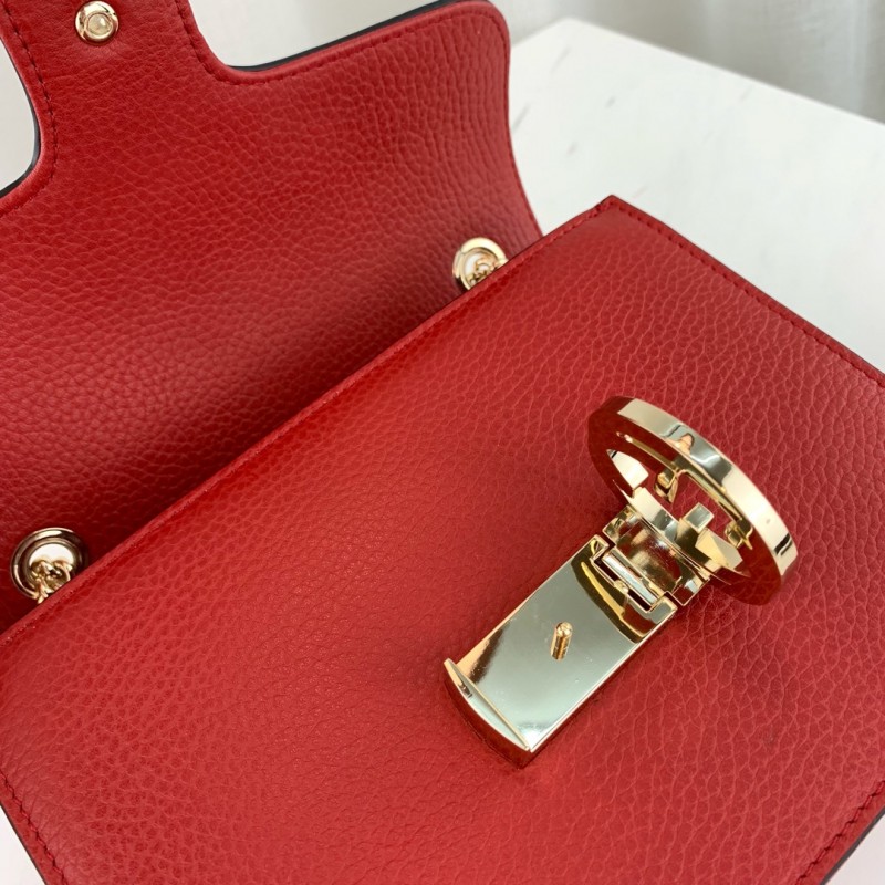 Bolso de cuerpo de cuero de la cadena de enclavamiento de Gucci 510304-13