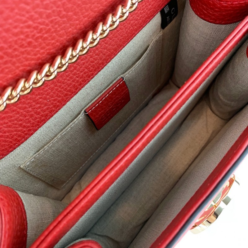 Bolso de cuerpo de cuero de la cadena de enclavamiento de Gucci 510304-16