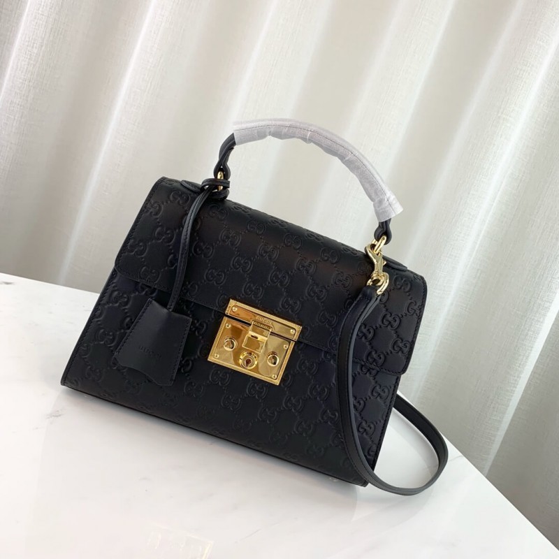 Gucci Cadlet Pequeña bolsa de mango superior de firma Gucci 453188-1