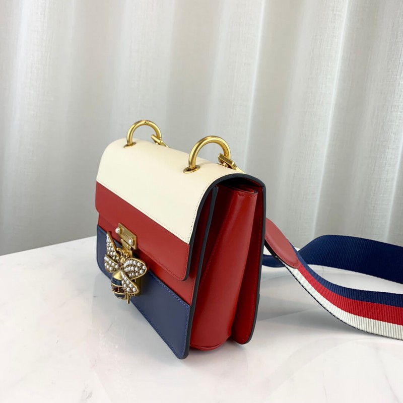 Bolso de hombro de Gucci Queen Margaret 476542 azul/rojo/blanco-2