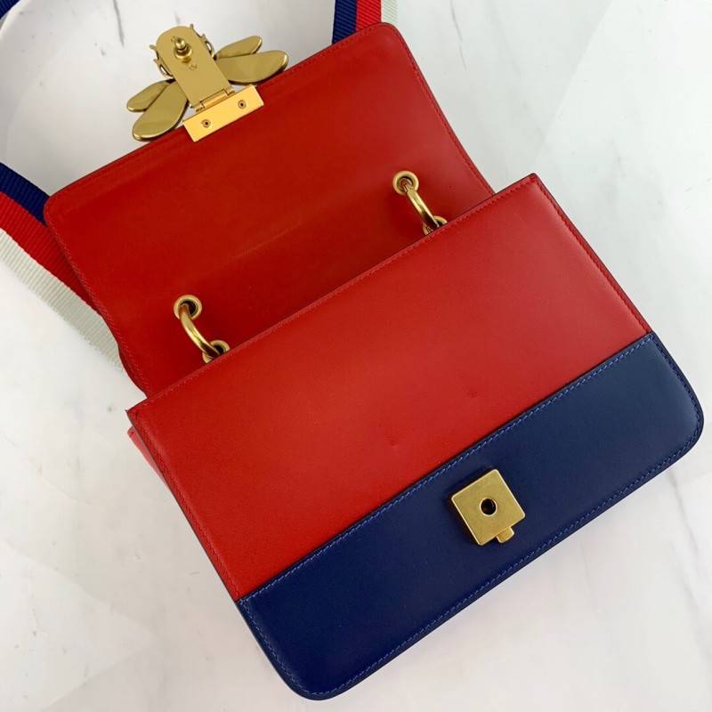 Bolso de hombro de Gucci Queen Margaret 476542 azul/rojo/blanco-3
