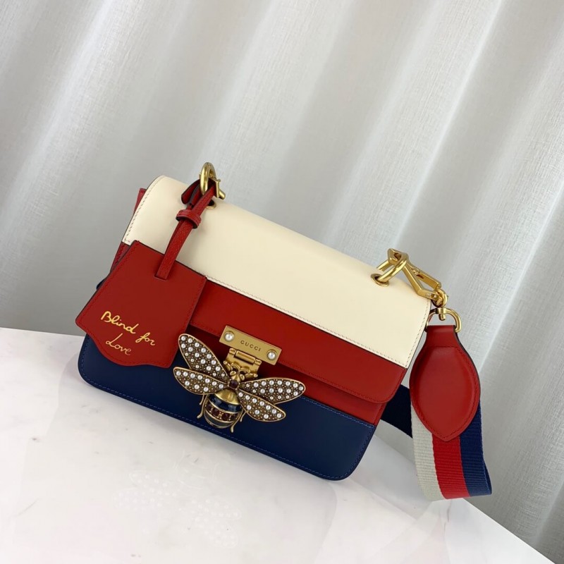 Bolso de hombro de Gucci Queen Margaret 476542 azul/rojo/blanco-5