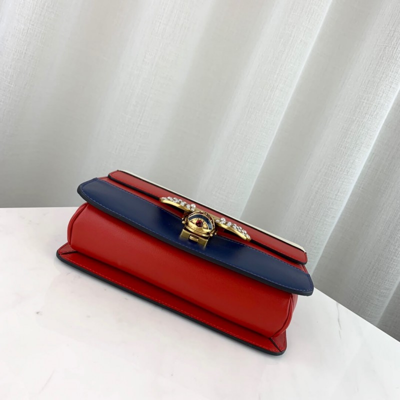 Bolso de hombro de Gucci Queen Margaret 476542 azul/rojo/blanco-7