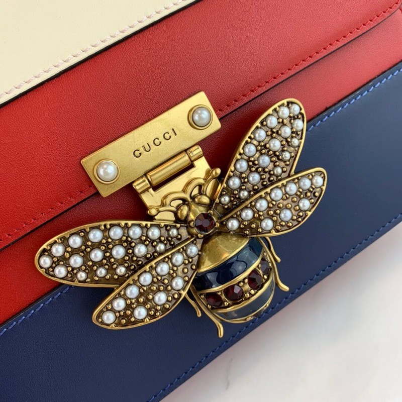 Bolso de hombro de Gucci Queen Margaret 476542 azul/rojo/blanco-8