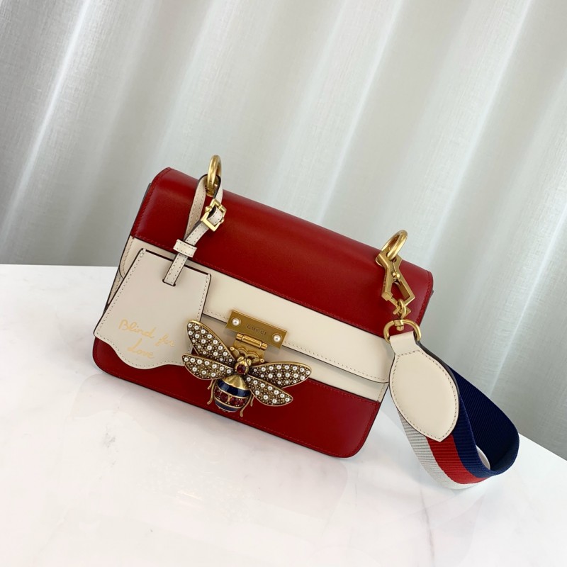 Gucci Queen Margaret Shoulder Bolsa 476542 Rojo/Blanco-1