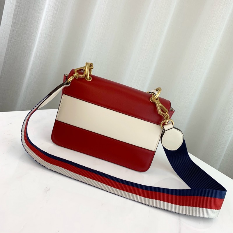 Gucci Queen Margaret Shoulder Bolsa 476542 Rojo/Blanco-2