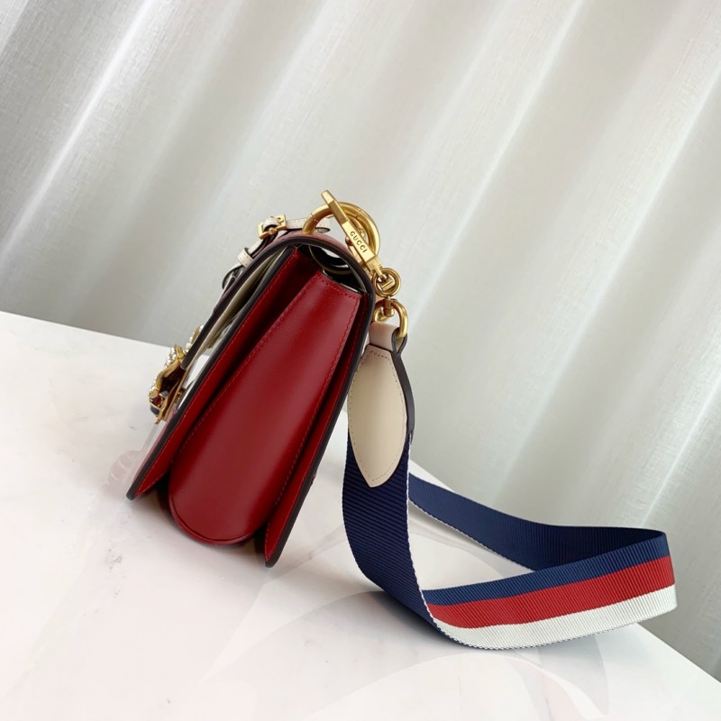 Gucci Queen Margaret Shoulder Bolsa 476542 Rojo/Blanco-3