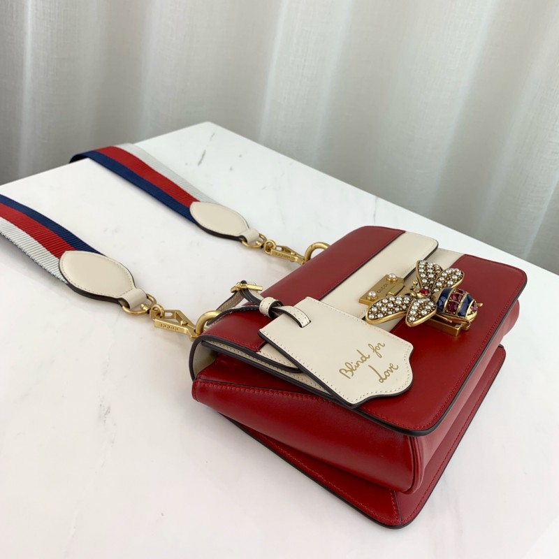 Gucci Queen Margaret Shoulder Bolsa 476542 Rojo/Blanco-5