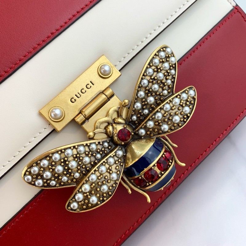 Gucci Queen Margaret Shoulder Bolsa 476542 Rojo/Blanco-7