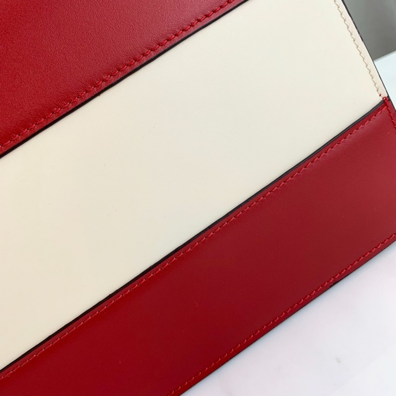 Gucci Queen Margaret Shoulder Bolsa 476542 Rojo/Blanco-8