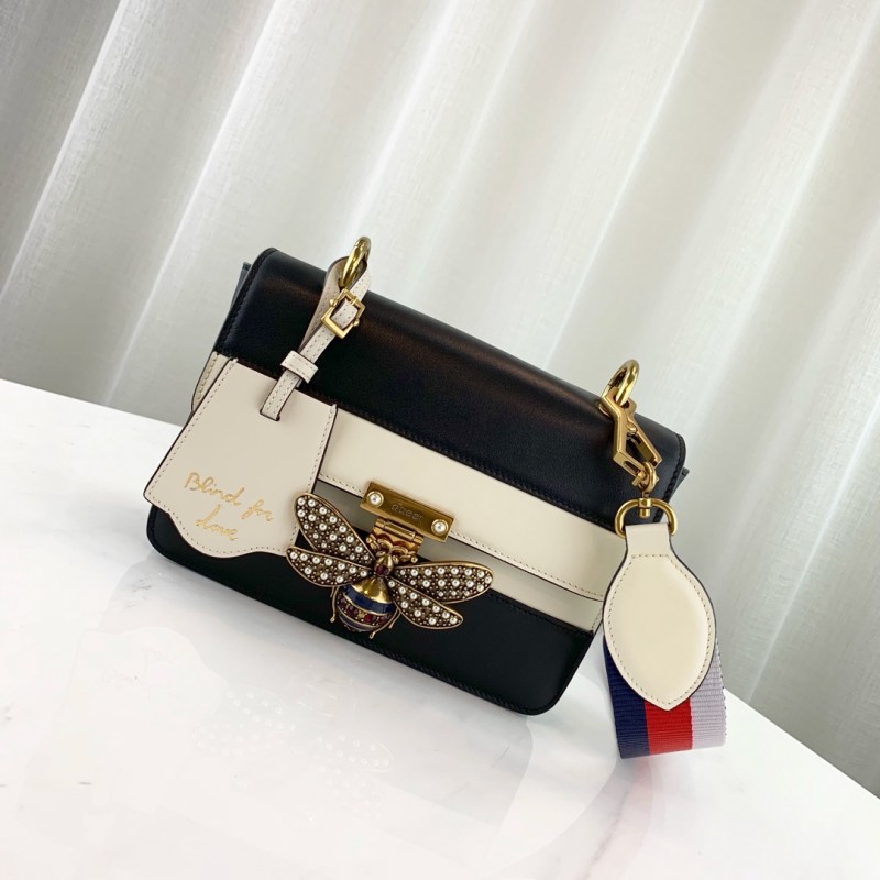 Bolso de hombro de Gucci Queen Margaret 476542 Negro/Blanco-1