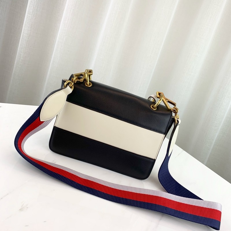 Bolso de hombro de Gucci Queen Margaret 476542 Negro/Blanco-2