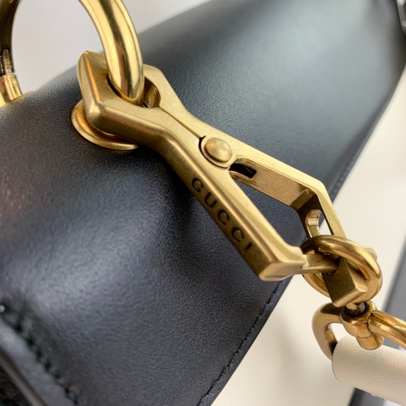 Bolso de hombro de Gucci Queen Margaret 476542 Negro/Blanco-6