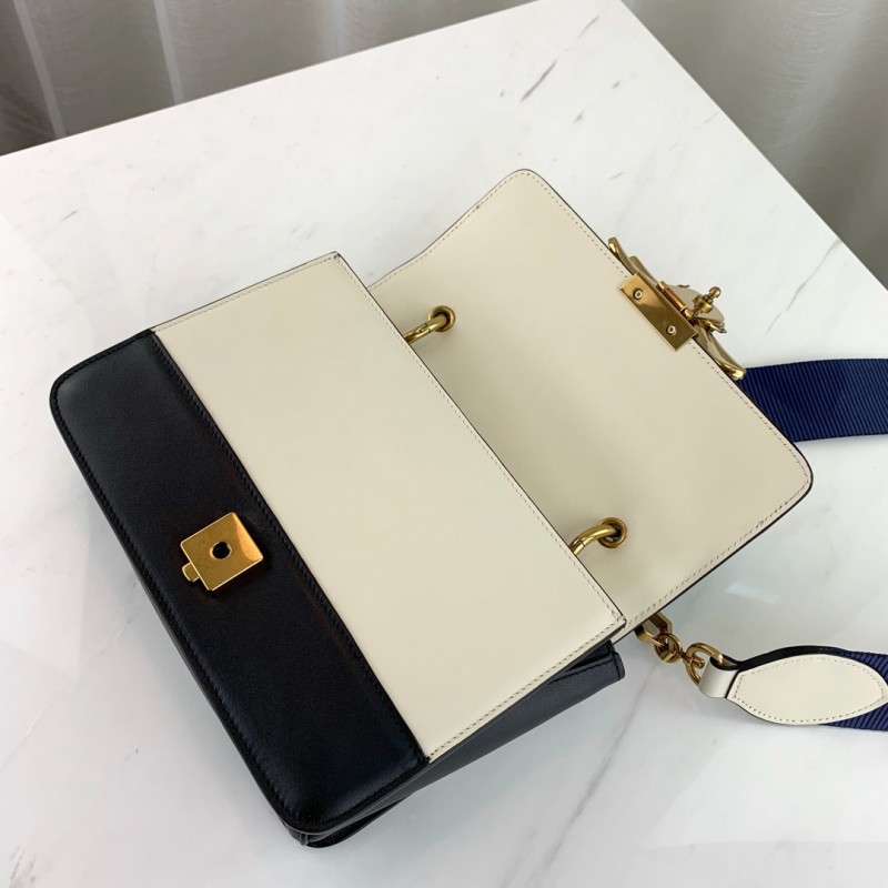 Bolso de hombro de Gucci Queen Margaret 476542 Negro/Blanco-7