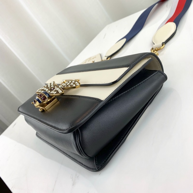Bolso de hombro de Gucci Queen Margaret 476542 Negro/Blanco-8