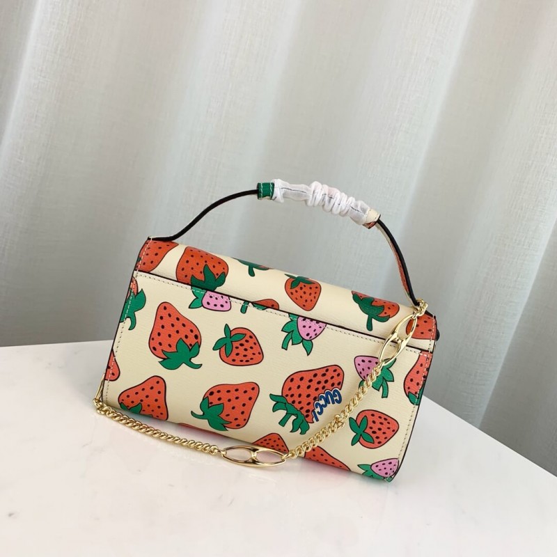 Gucci Zumi Strawberry Print Mini Bolsa 564718-2