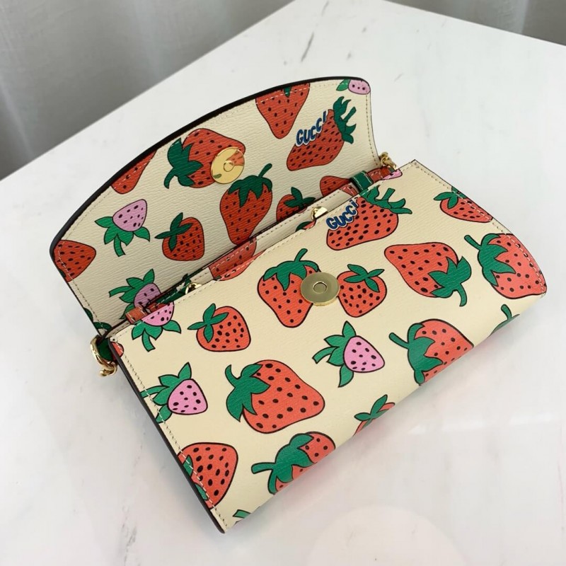 Gucci Zumi Strawberry Print Mini Bolsa 564718-5