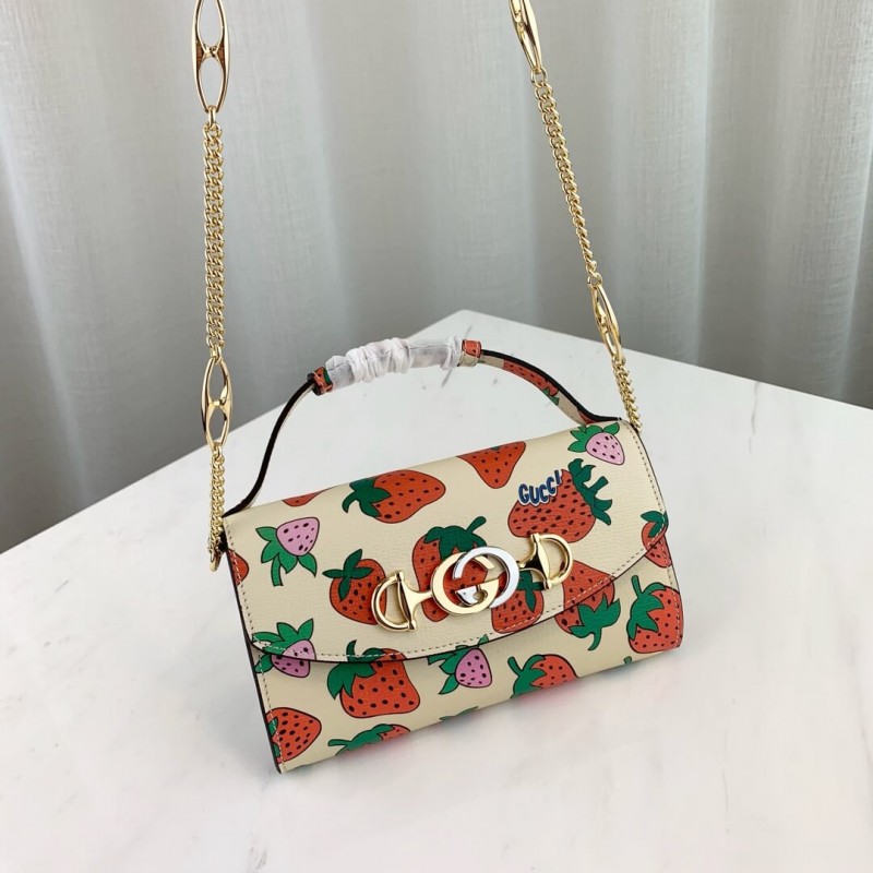 Gucci Zumi Strawberry Print Mini Bolsa 564718-6