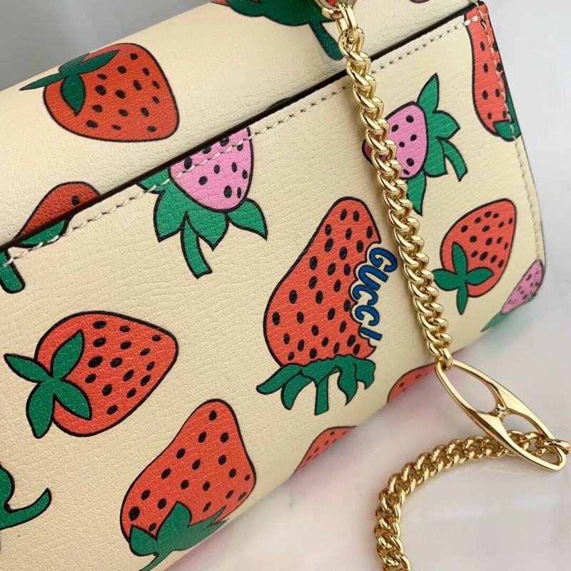 Gucci Zumi Strawberry Print Mini Bolsa 564718-7