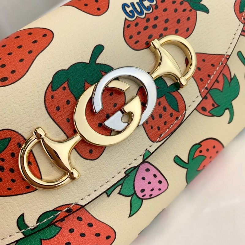 Gucci Zumi Strawberry Print Mini Bolsa 564718-9