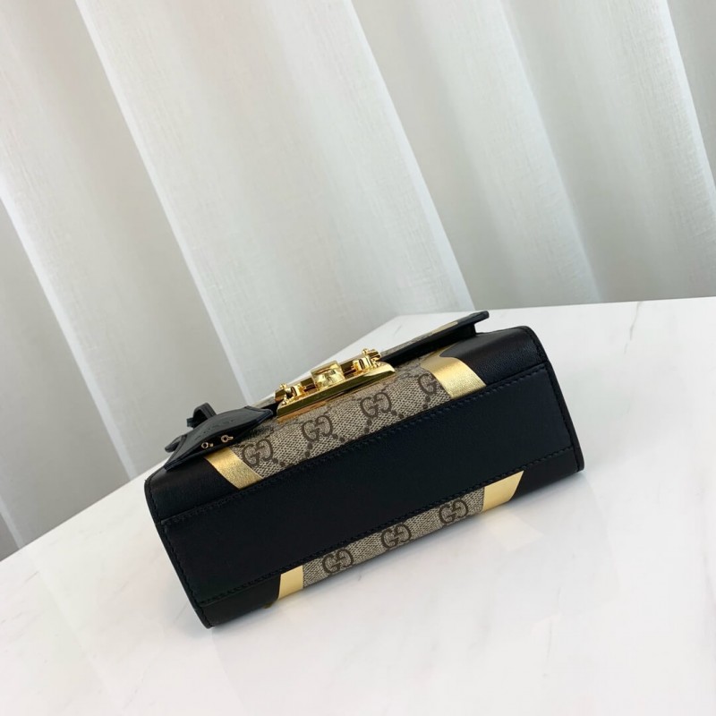 Gucci Cadlock Pequeño bolso de hombro GG 432182 Negro-6