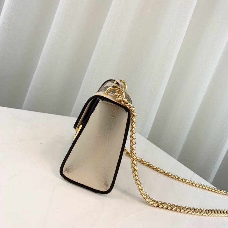 Gucci Cadlock Snakesking Small Shoulder Bolsa 432182 White-3