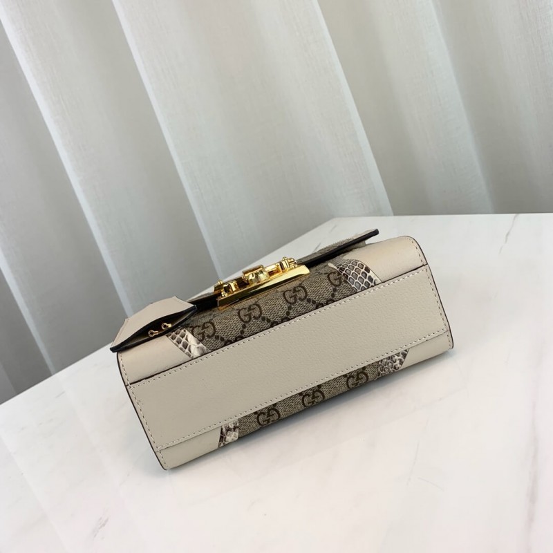 Gucci Cadlock Snakesking Small Shoulder Bolsa 432182 White-5