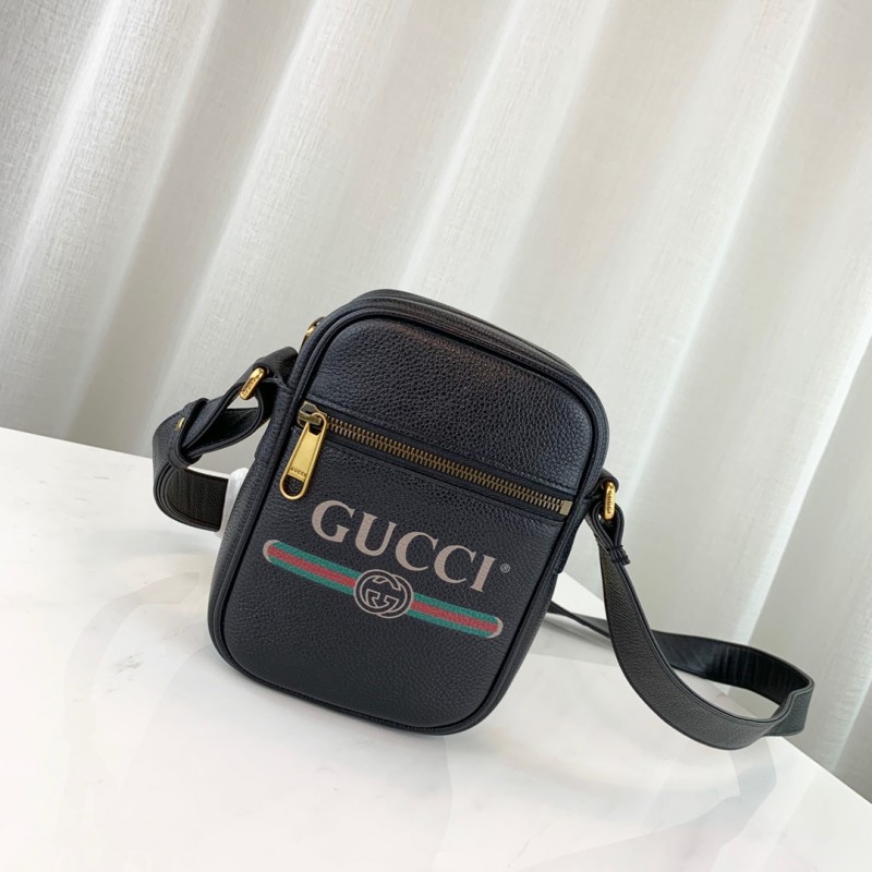 bolso de hombro de cuero estampado de Gucci 574803-1