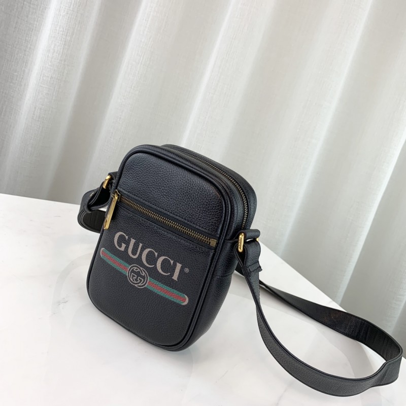 bolso de hombro de cuero estampado de Gucci 574803-2