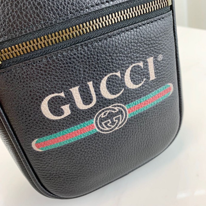 bolso de hombro de cuero estampado de Gucci 574803-5